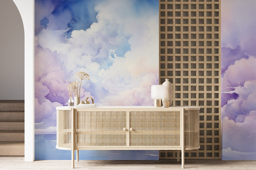 Lila wolken boven spiegelwater — interieur 1