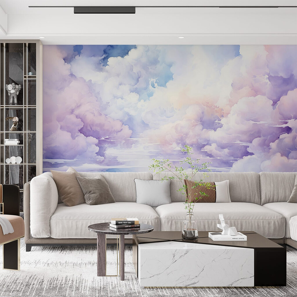 Lila wolken boven spiegelwater — interieur 2
