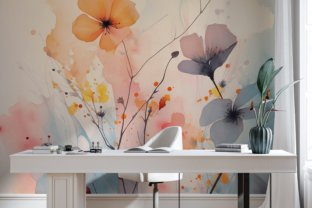 Bloemen in losse kleurvlekken — interieur 2