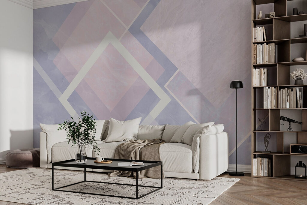 Pastelruiten met witte kaders — interieur 2