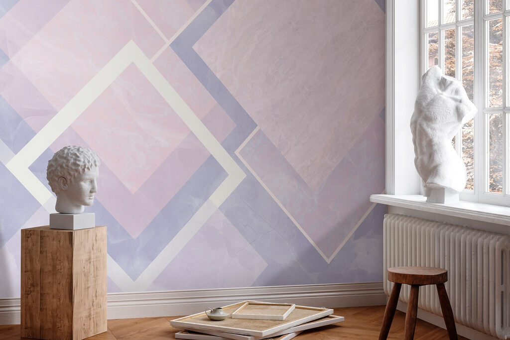 Pastelruiten met witte kaders — interieur 3