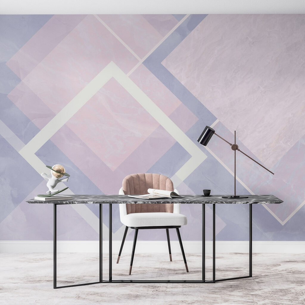 Pastelruiten met witte kaders — interieur 4