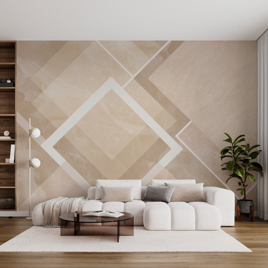 Witte ruiten op kleurvlakken — interieur 3