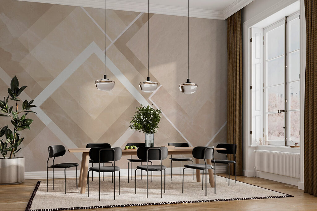 Witte ruiten op kleurvlakken — interieur 4