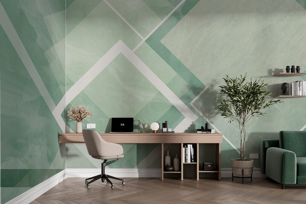 Witte ruiten op kleurvlakken — interieur 2