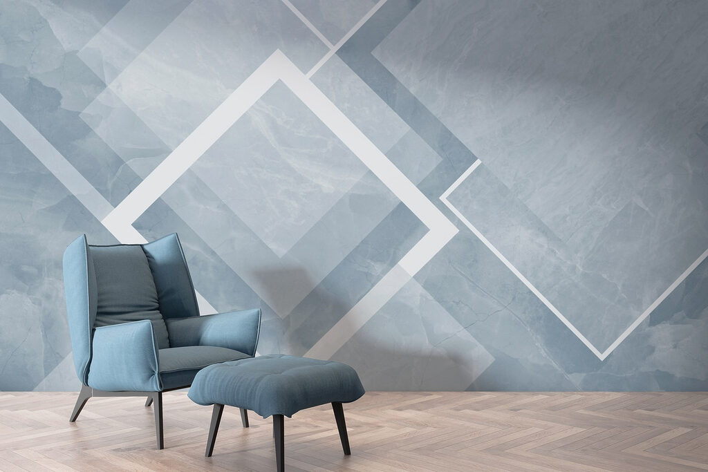 Witte ruiten op kleurvlakken — interieur 2