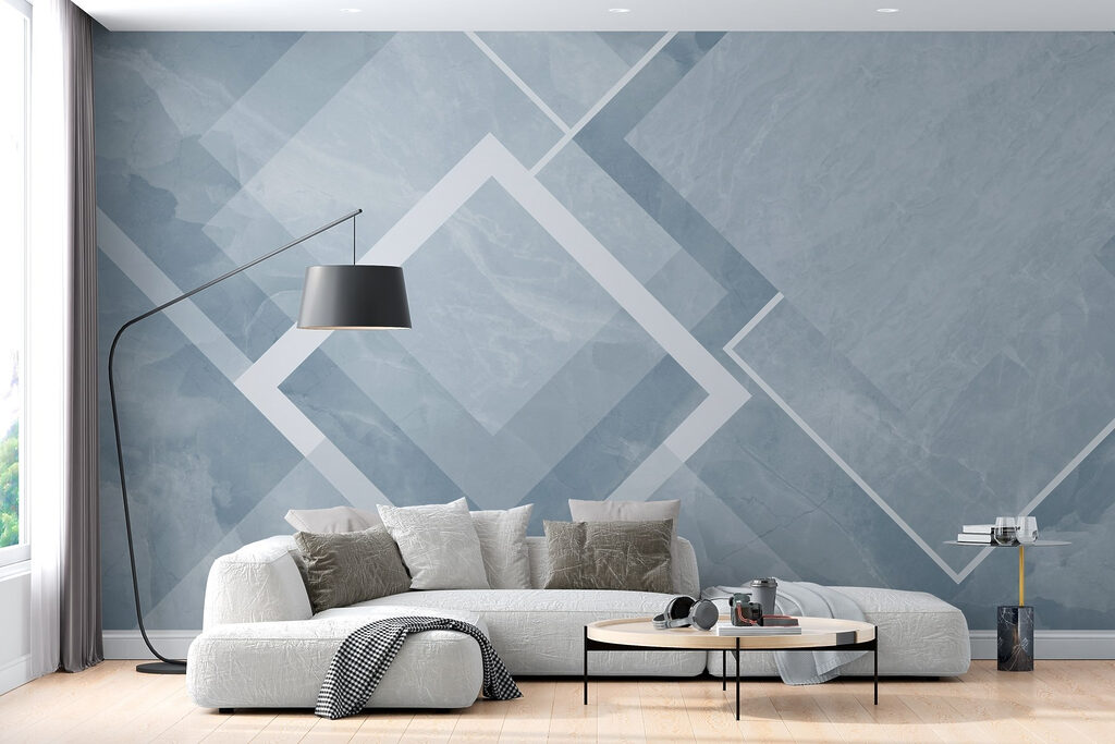 Witte ruiten op kleurvlakken — interieur 3