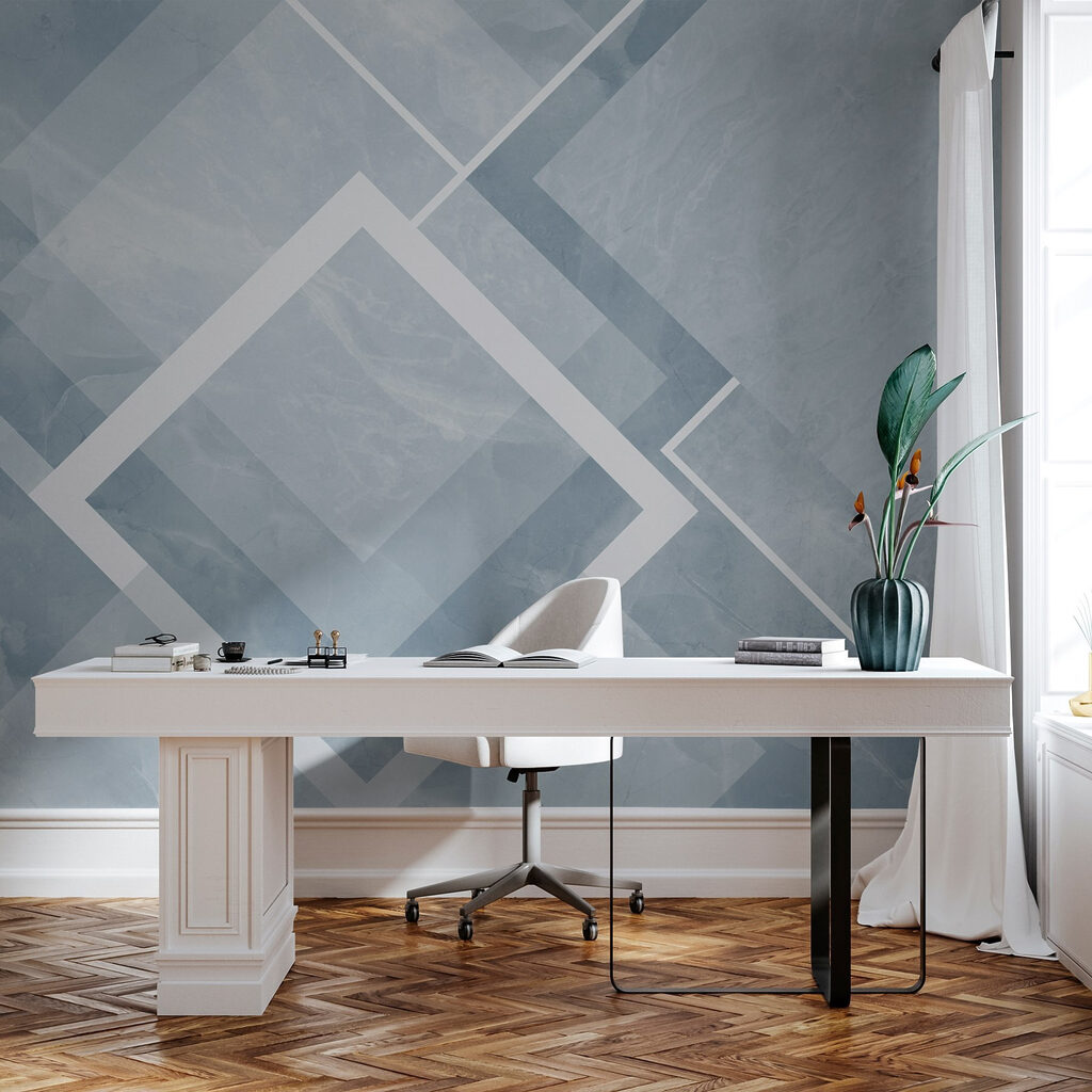 Witte ruiten op kleurvlakken — interieur 4