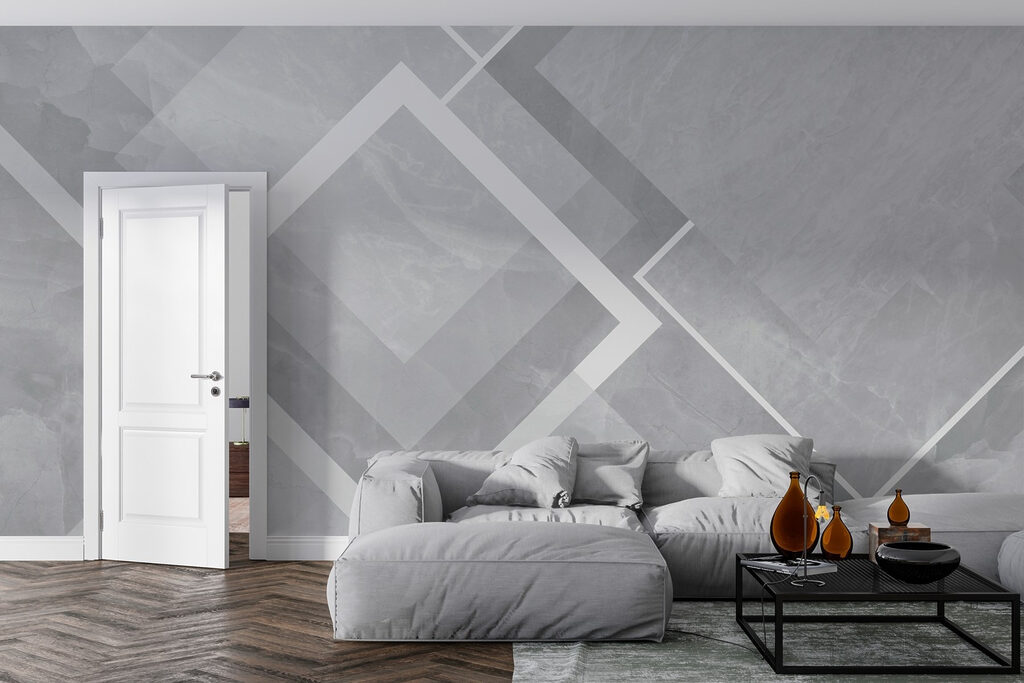 Witte ruiten op kleurvlakken — interieur 2