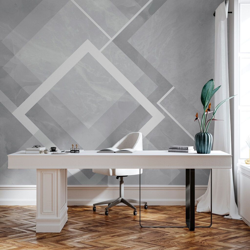 Witte ruiten op kleurvlakken — interieur 3