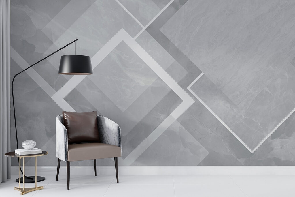 Witte ruiten op kleurvlakken — interieur 4