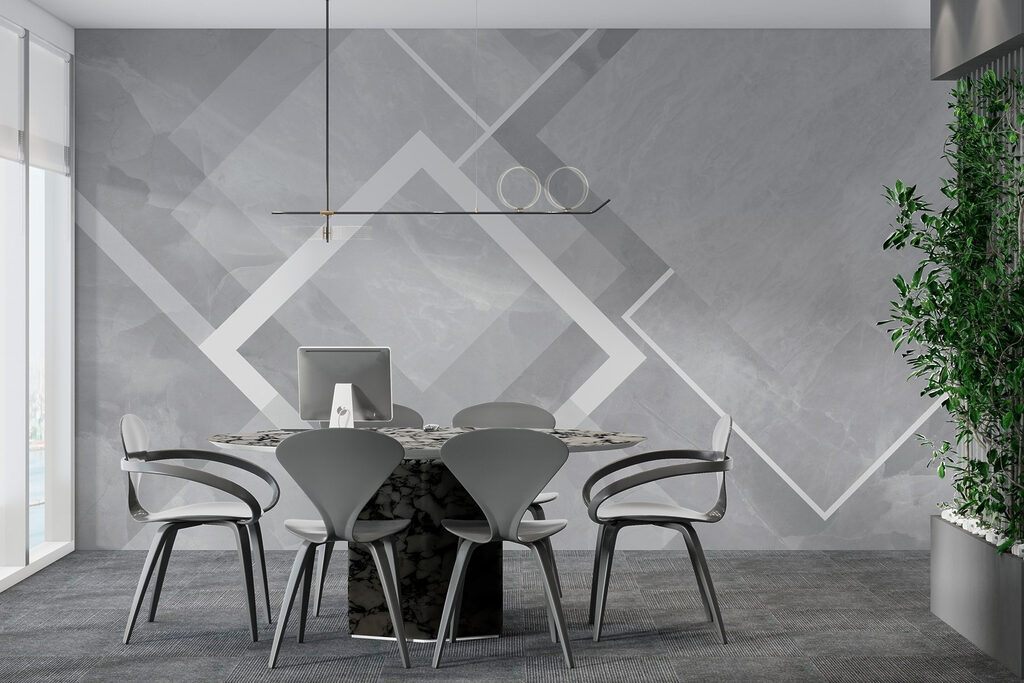 Witte ruiten op kleurvlakken — interieur 5
