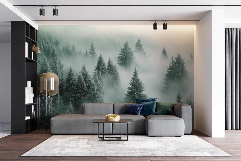 Dennen verdwijnen in wolkennevel — interieur 4