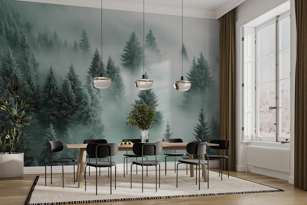 Dennen verdwijnen in wolkennevel — interieur 5