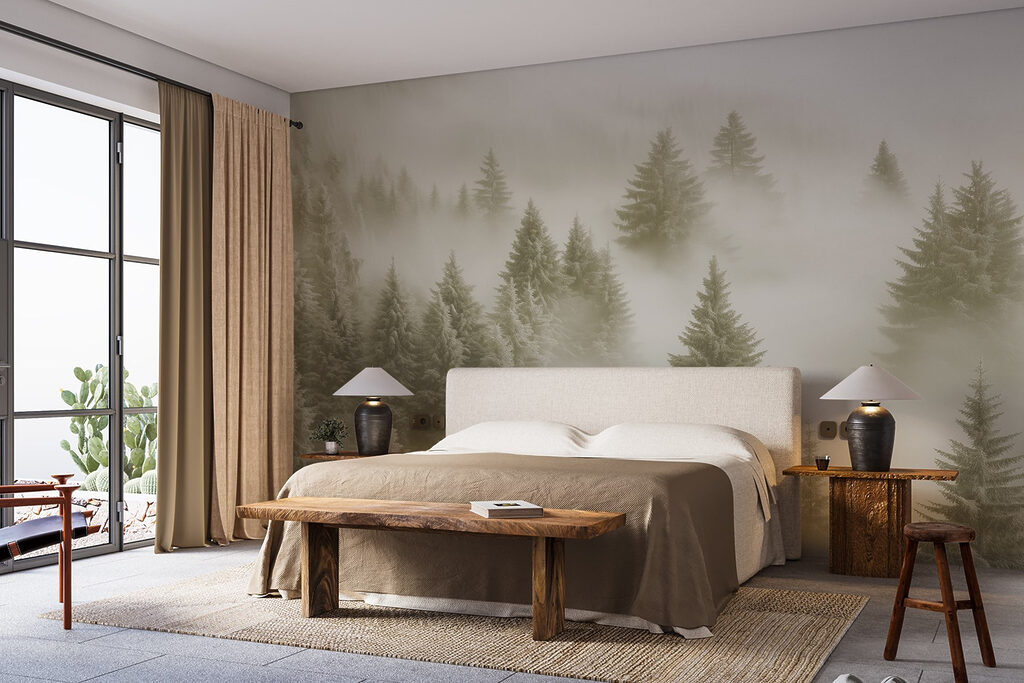 Dennen verdwijnen in wolkennevel — interieur 1
