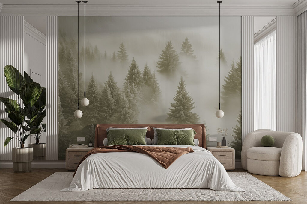 Dennen verdwijnen in wolkennevel — interieur 4