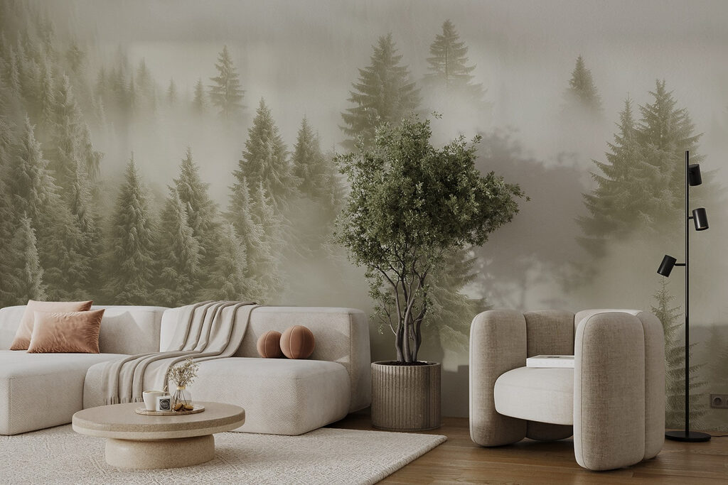 Dennen verdwijnen in wolkennevel — interieur 6