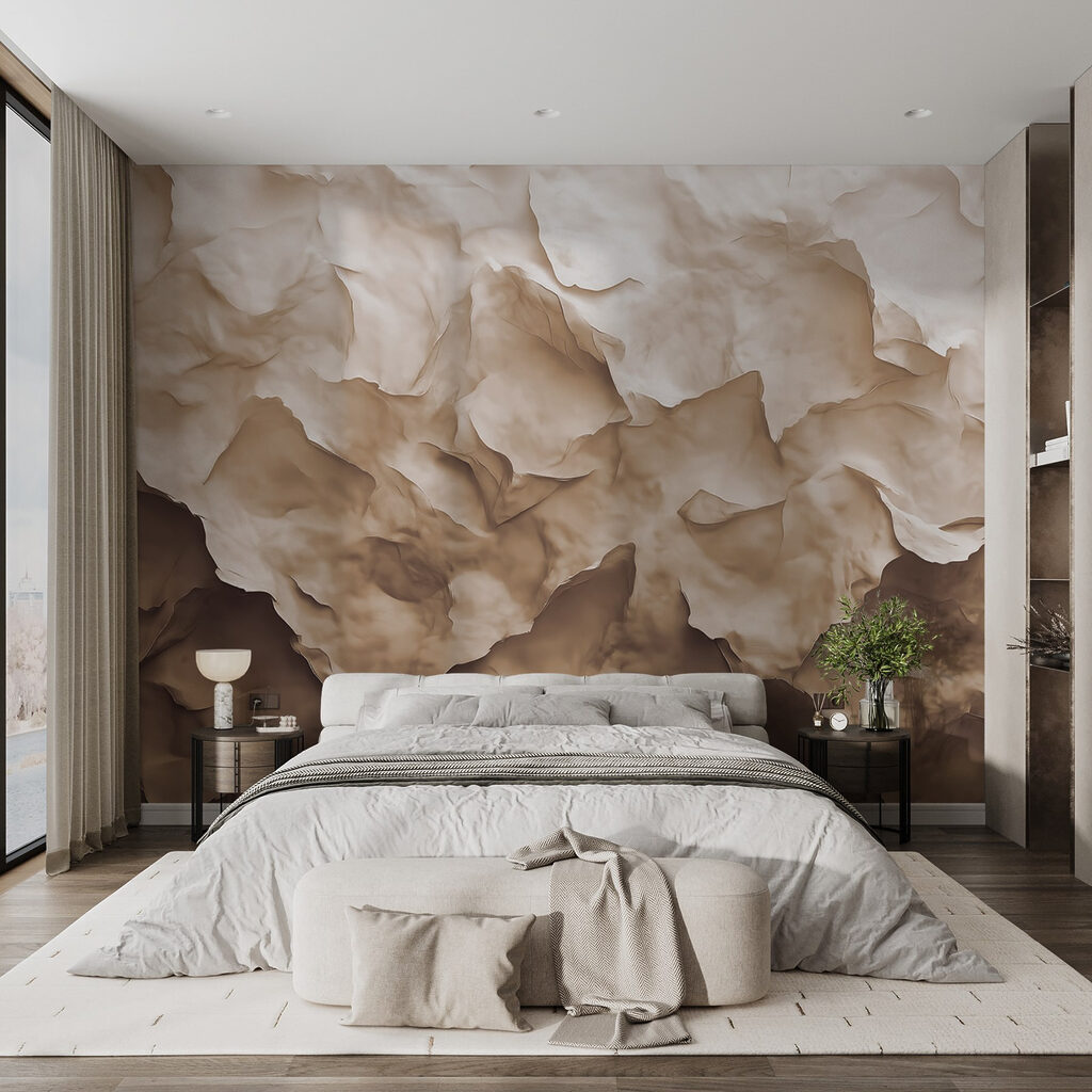 Abstracte textuur in warme tinten in een interieur