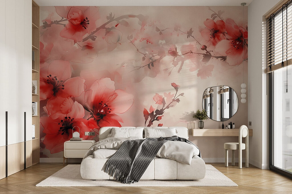 Bloesemtakken in zachte gloed — interieur 1