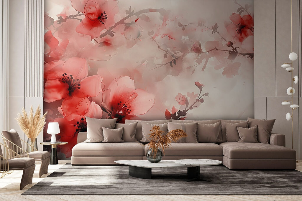Bloesemtakken in zachte gloed — interieur 2