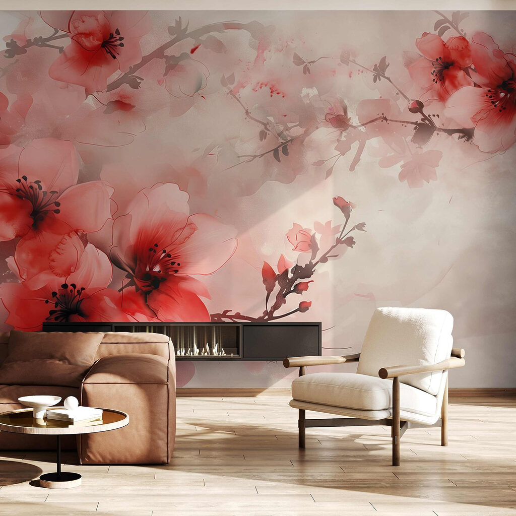 Bloesemtakken in zachte gloed — interieur 3