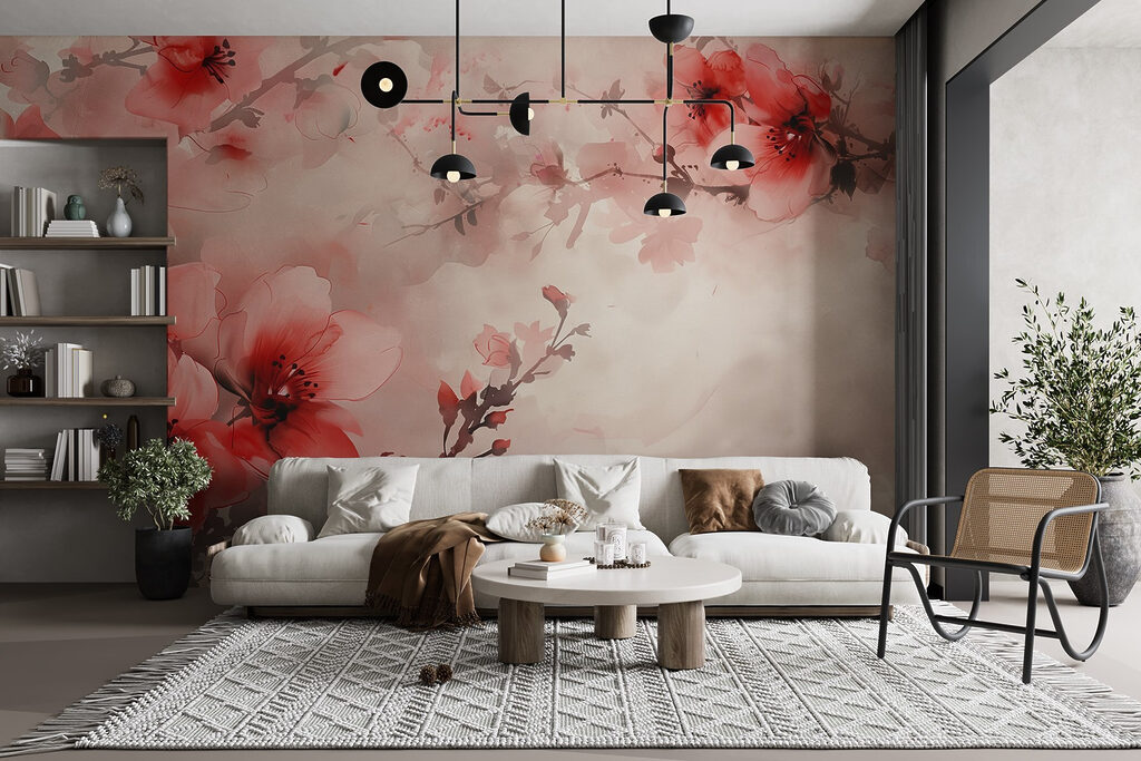 Bloesemtakken in zachte gloed — interieur 4