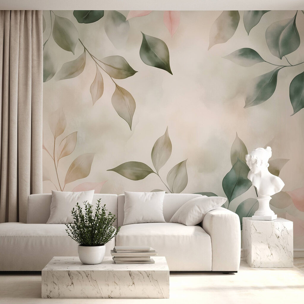 Bladtakjes in zachte pastellagen — interieur 3