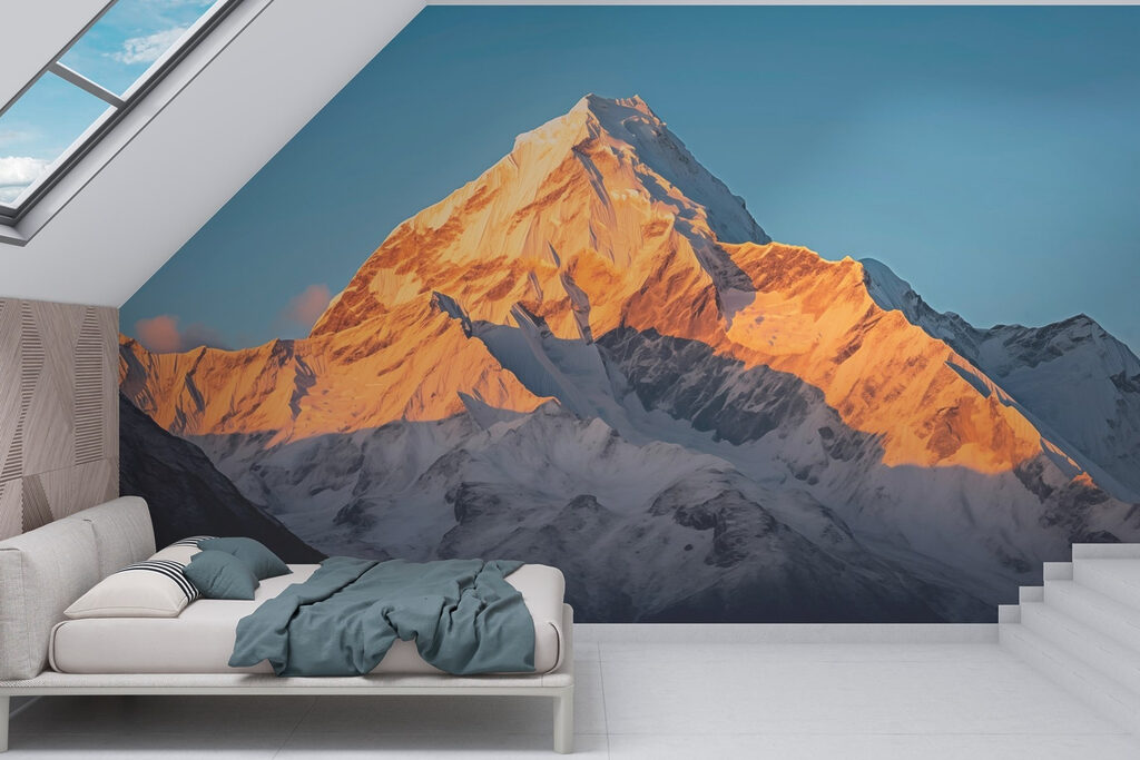 Bergtop in gouden ochtendzon — interieur 1