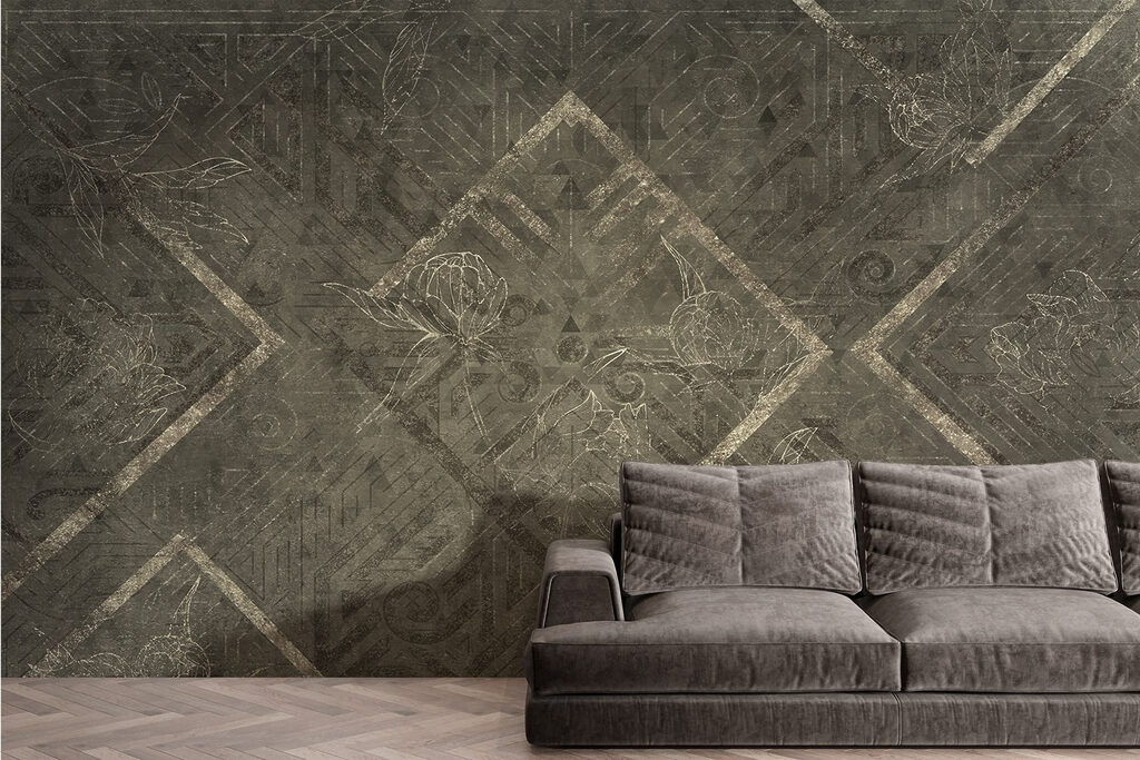 Donkere ruiten met ornamenten — interieur 2