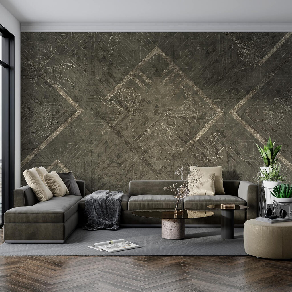 Donkere ruiten met ornamenten — interieur 4