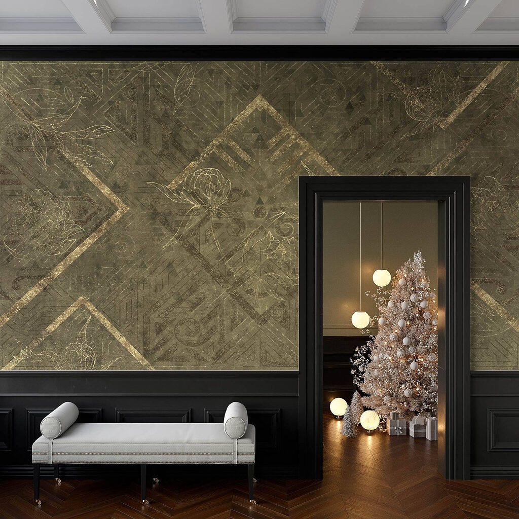 Ruiten op verweerd olijfgroen — interieur 4