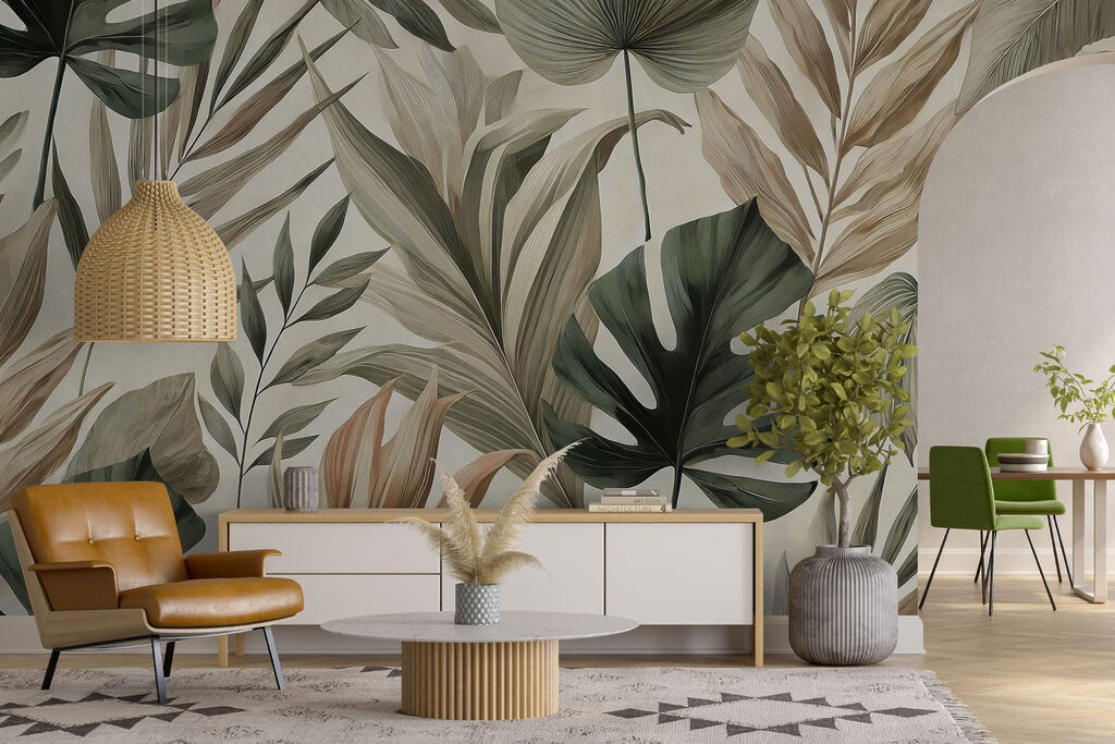 Tropische bladeren in natuurtinten — interieur 4