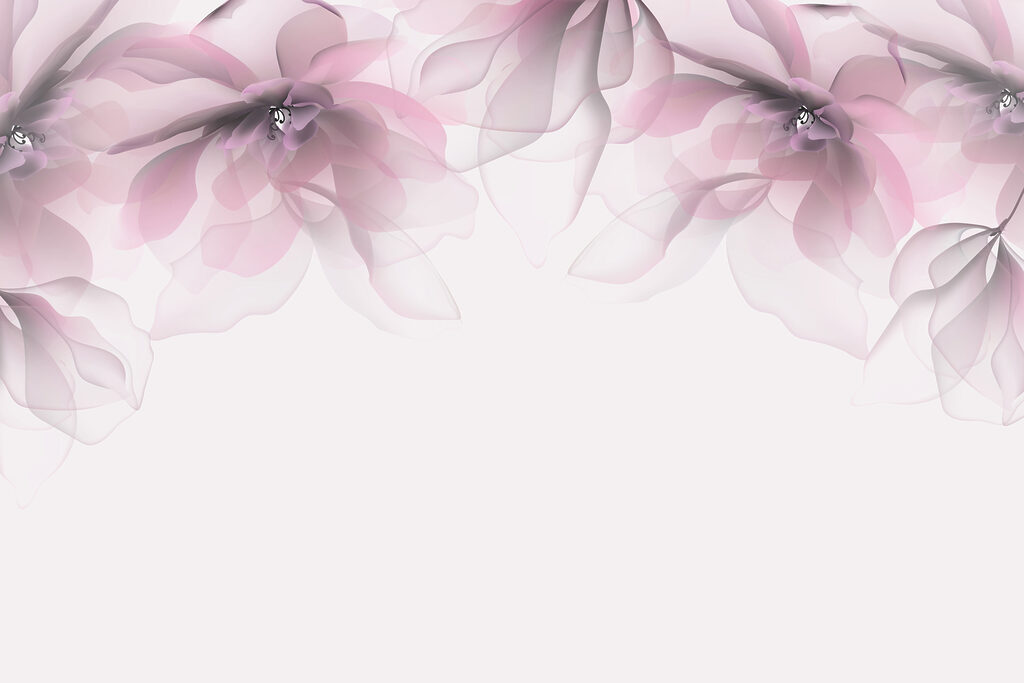 Roze bloesem bovenaan — volledig ontwerp
