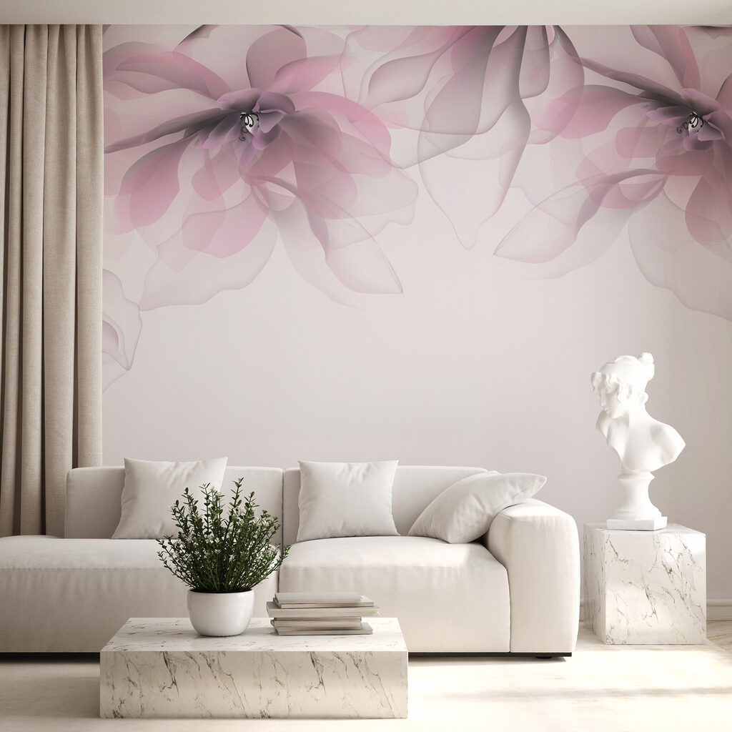 Roze bloesem bovenaan — interieur 1