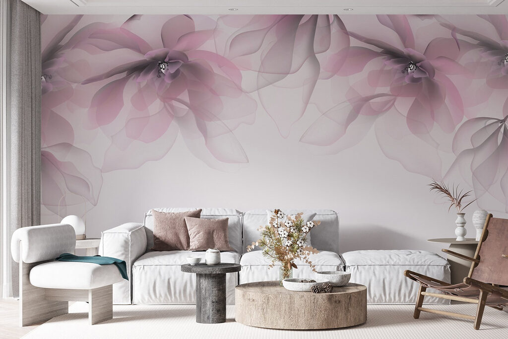 Roze bloesem bovenaan — interieur 2
