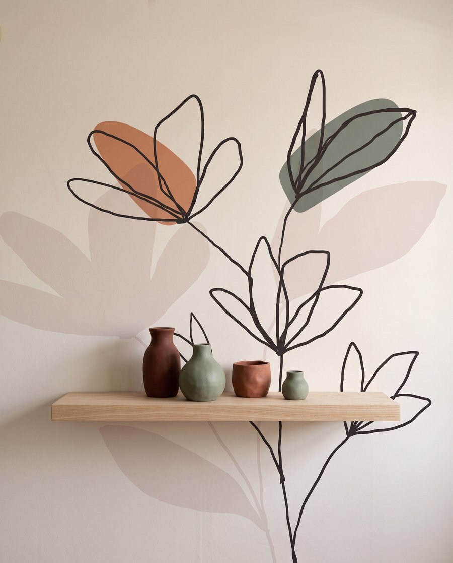 Tekening van bladeren en bloemen — interieur 3