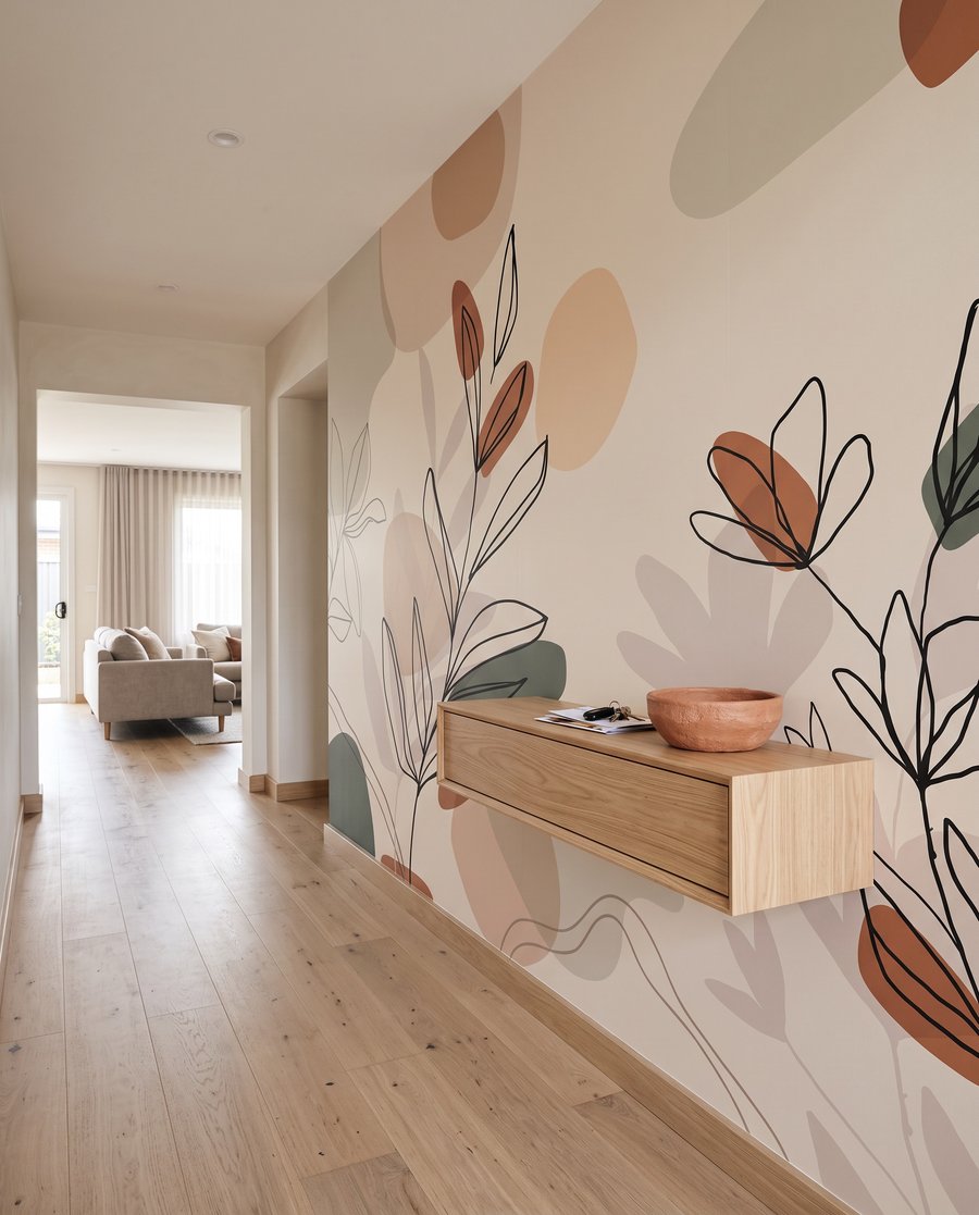 Tekening van bladeren en bloemen — interieur 4