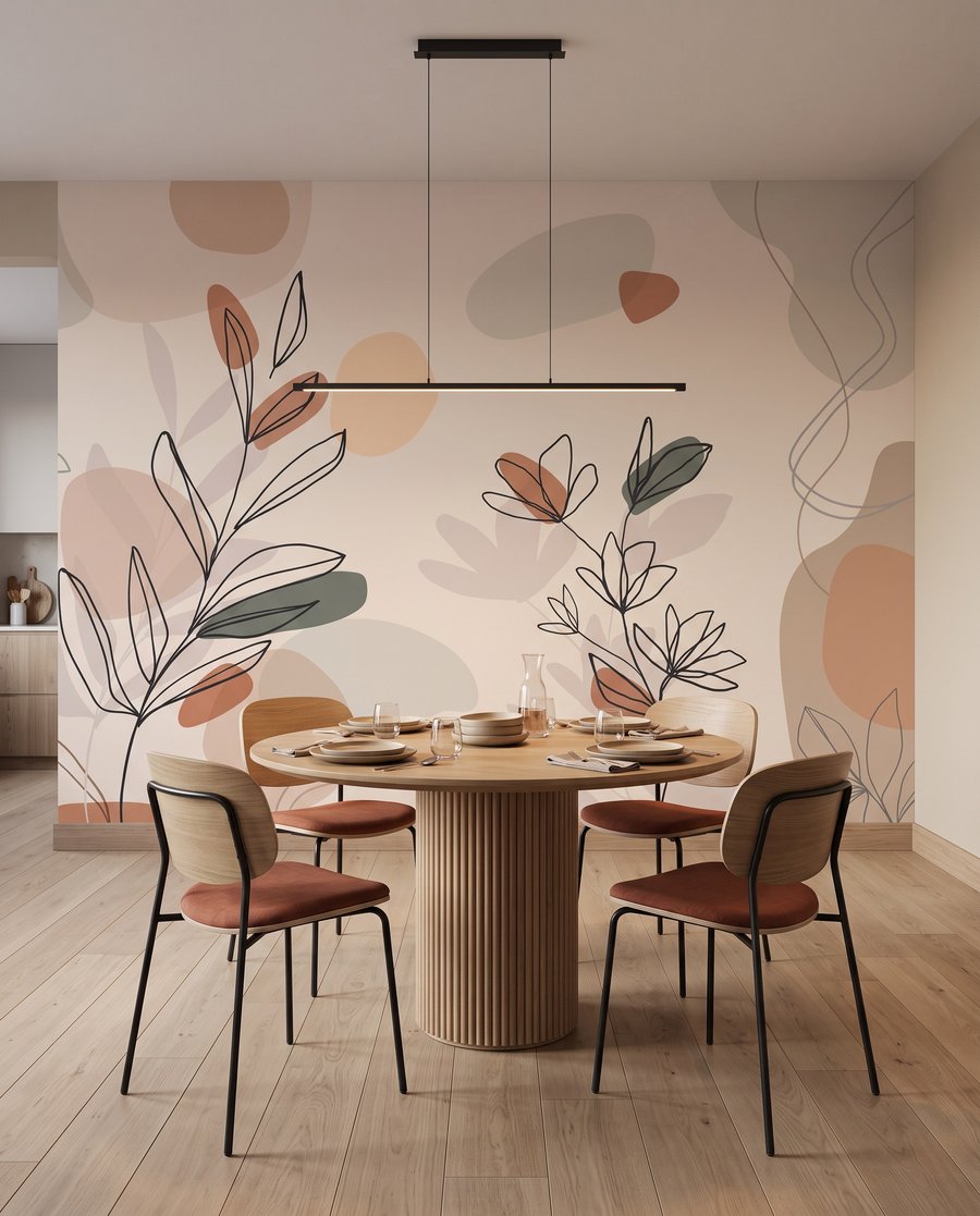 Tekening van bladeren en bloemen — interieur 5