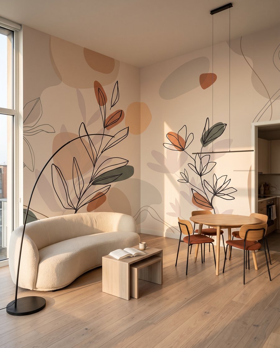 Tekening van bladeren en bloemen — interieur 6