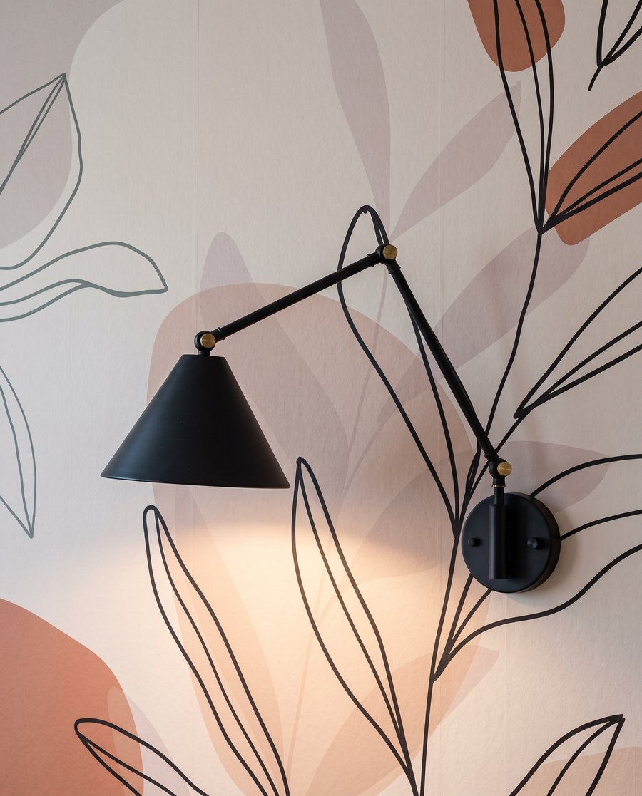 Tekening van bladeren en bloemen — detail