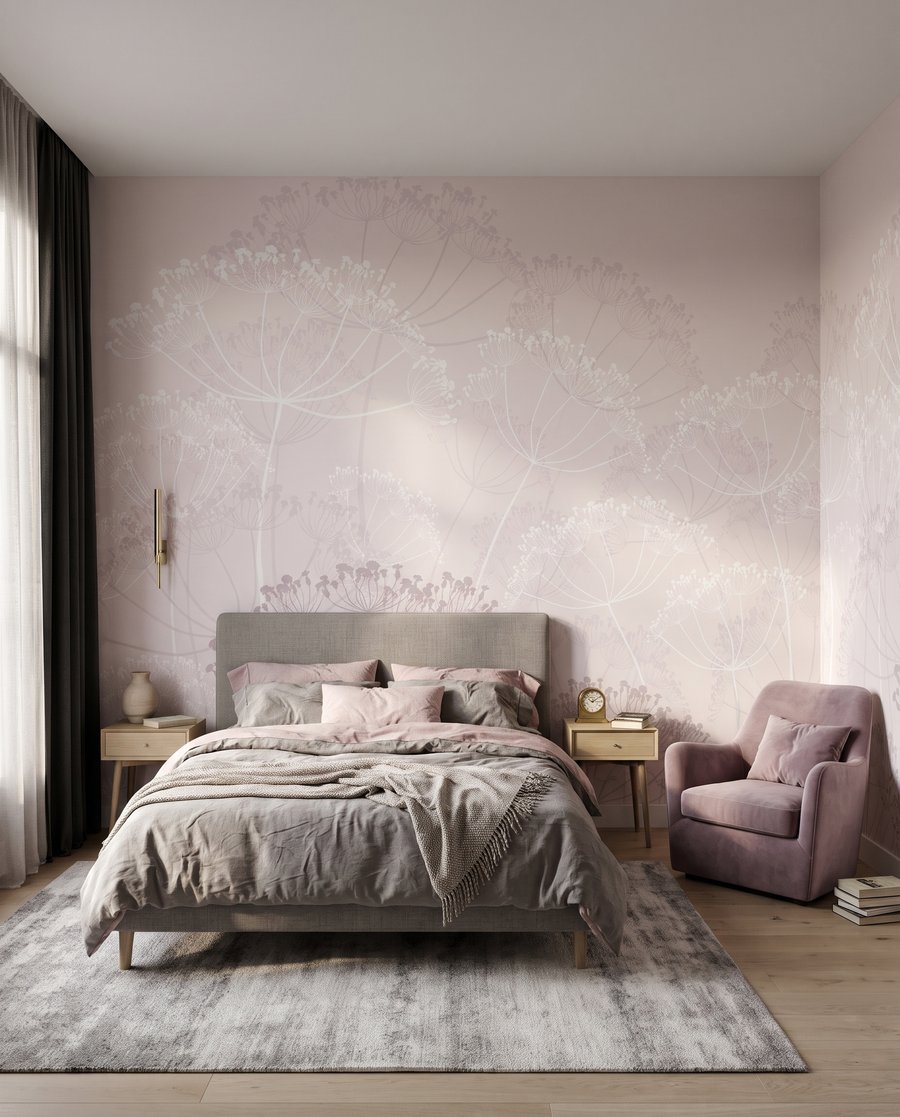Bloemschermen in fijne rozetinten — interieur 2