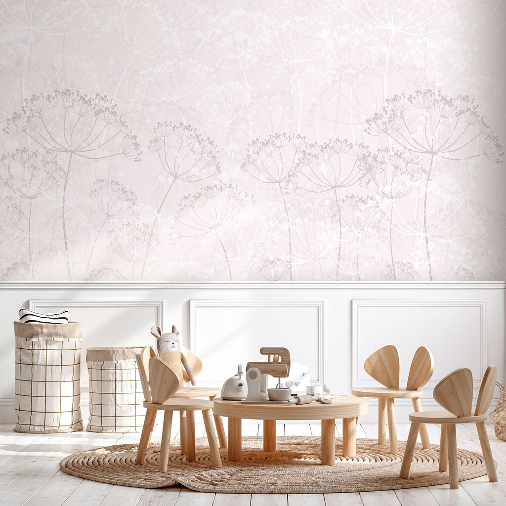 Schermbloemen in witte nevel — interieur 2
