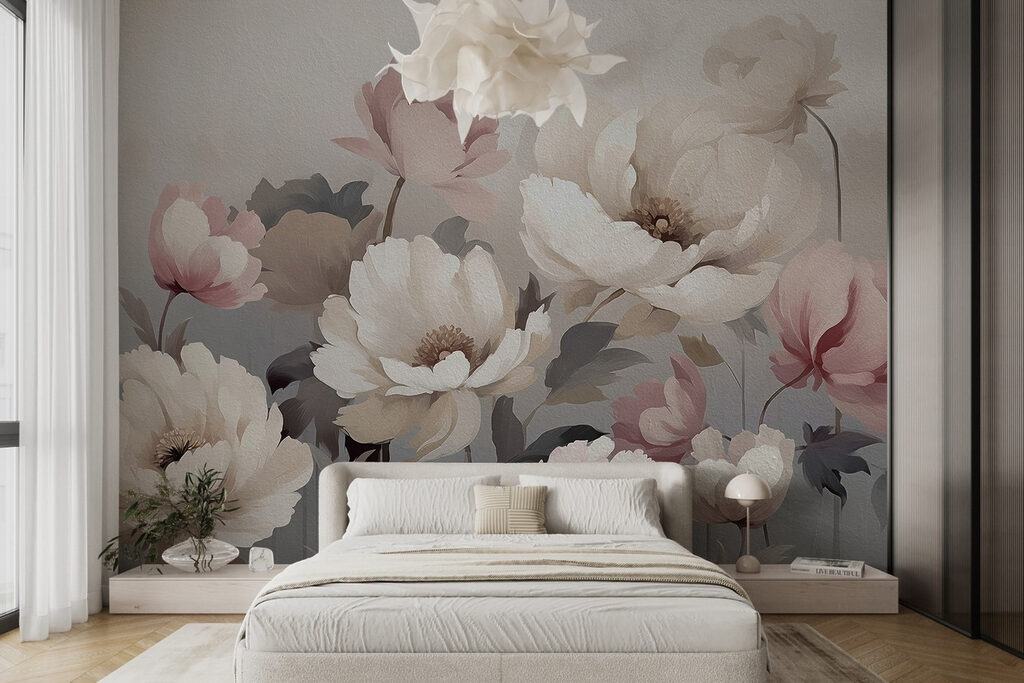 Pioenrozen in gedempte pasteltinten — interieur 1