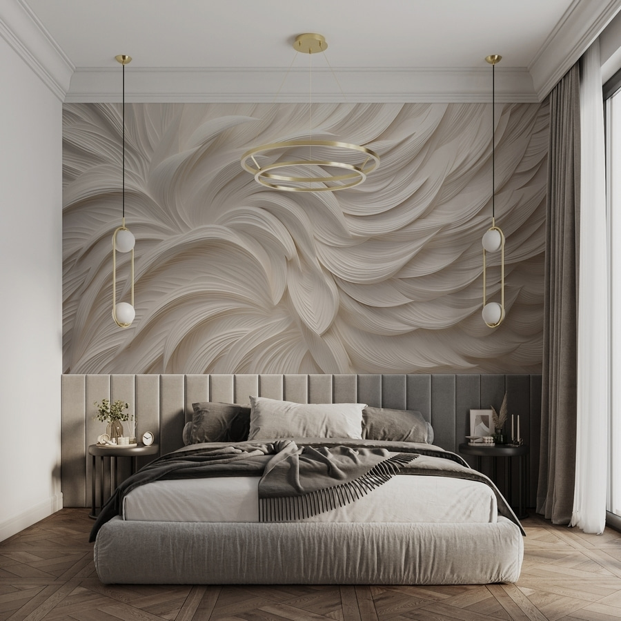 Witte lagen waaieren rond — interieur 2