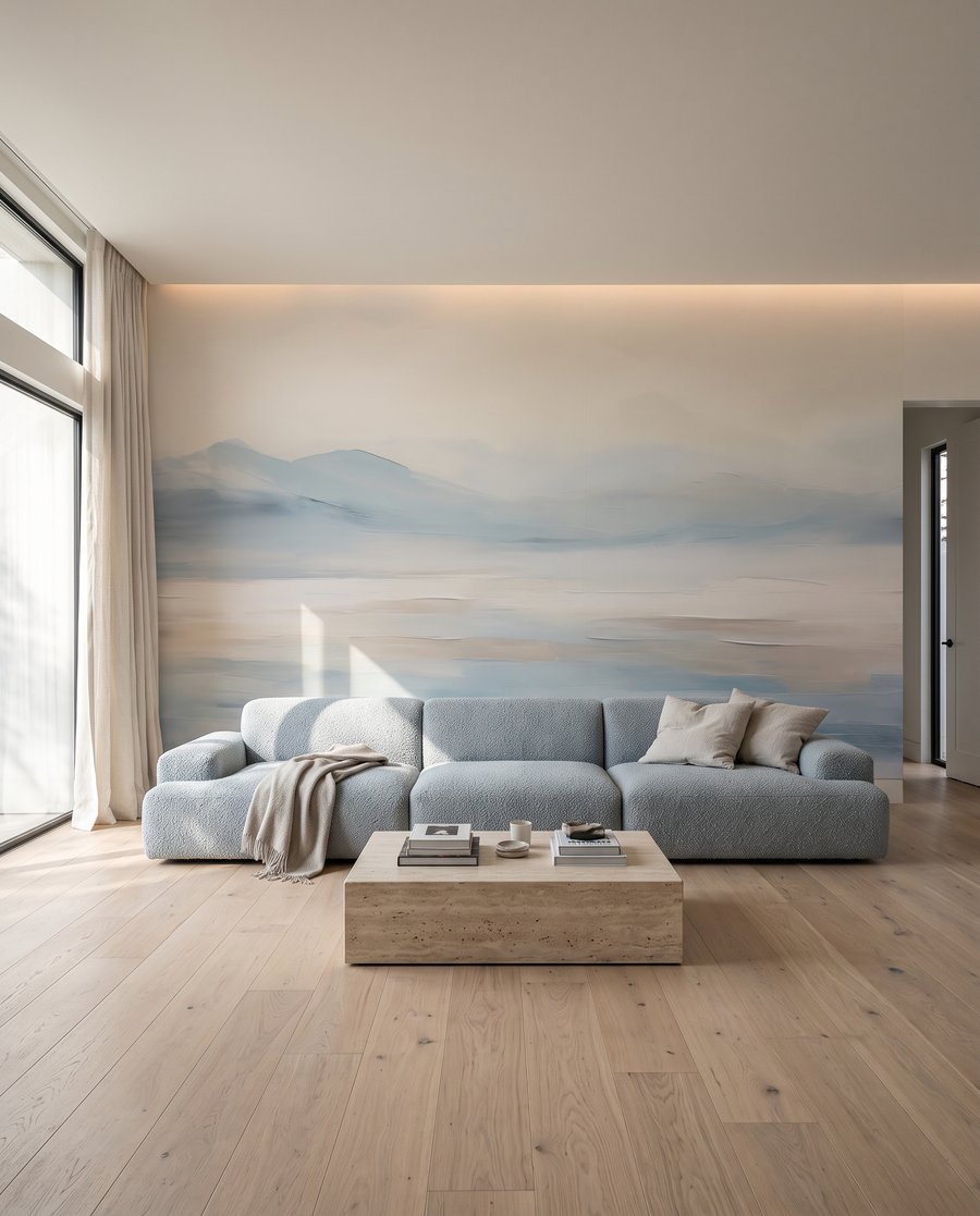 Water onder een pastelhorizon in een interieur