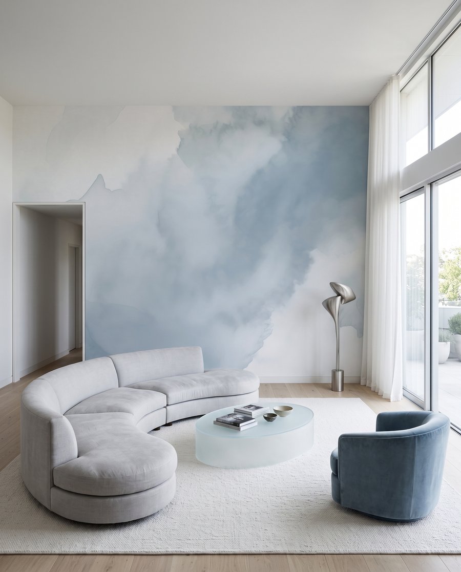 Drijvende wolken van inkt in een interieur