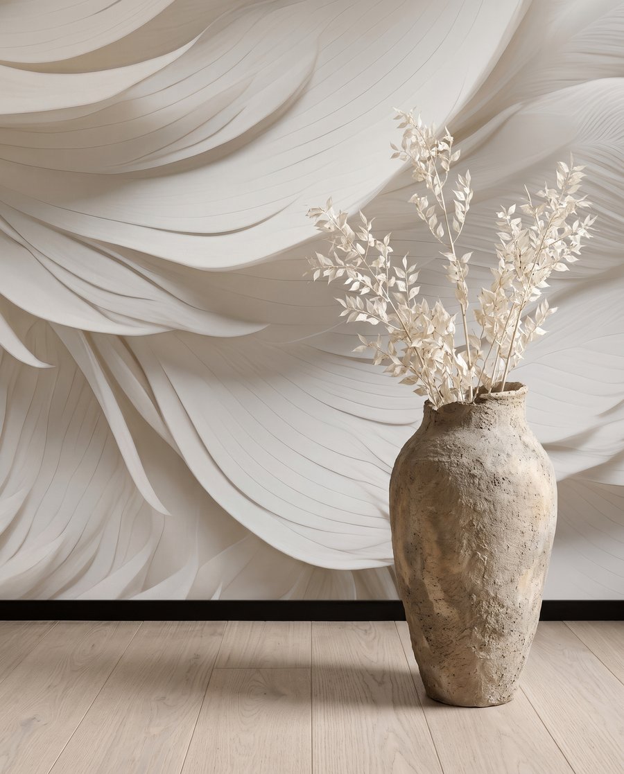 Witte veren in lagen — interieur 6