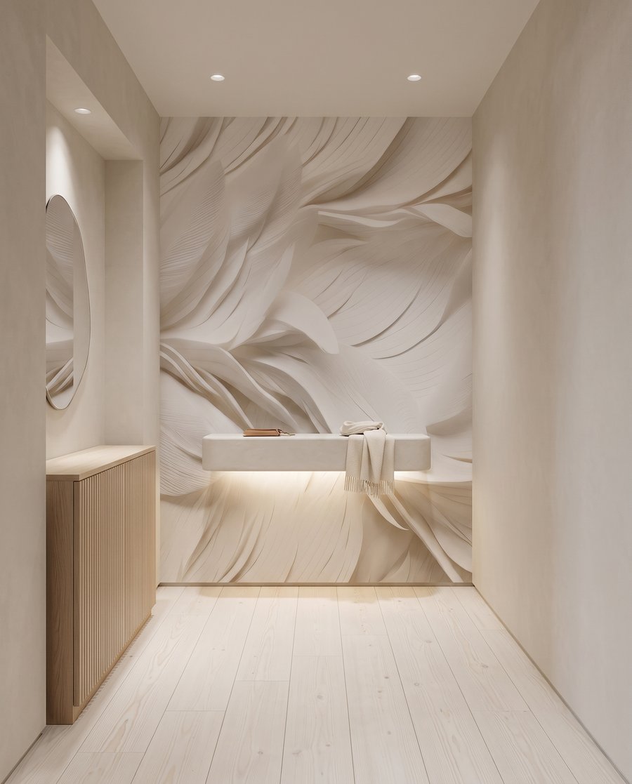 Witte veren in lagen — interieur 7