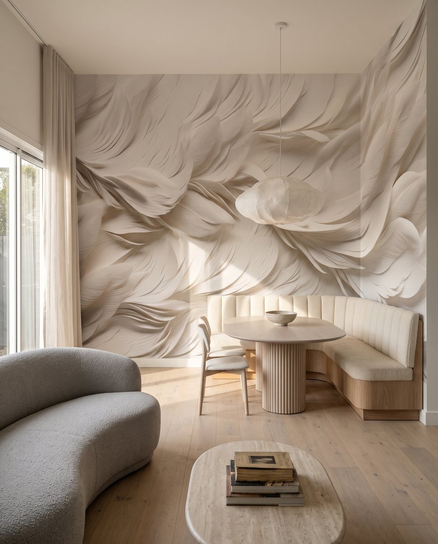 Witte veren in lagen — interieur 8