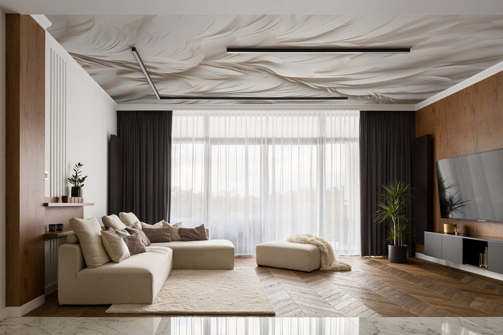 Witte veren in lagen — interieur 4